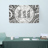 白黒の幾何学的アート15 横断幕 (トレードショー)