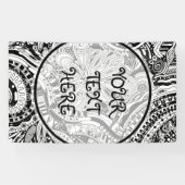 白黒の幾何学的アート15 横断幕 (横)