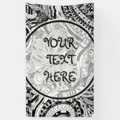 白黒の幾何学的アート15 横断幕 (縦)