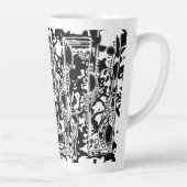 白黒の幾何学的アート25 カフェラテマグ (右)