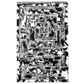 白黒の幾何学的アート25 カレンダー (カバー)