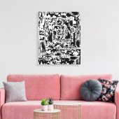 白黒の幾何学的アート25 キャンバスプリント (インサイチュ (リビング))