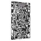 白黒の幾何学的アート25 クリップボード (右)