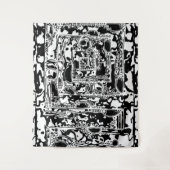 白黒の幾何学的アート25 タペストリー (正面)