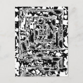 白黒の幾何学的アート25 ポストカード (正面)