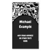 白黒の幾何学的アート25 マグネット名刺 (正面縦)