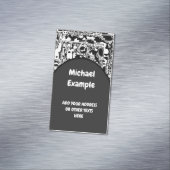 白黒の幾何学的アート25 マグネット名刺 (インサイチュ)