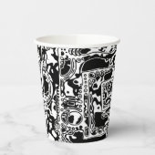 白黒の幾何学的アート25 紙コップ (左)