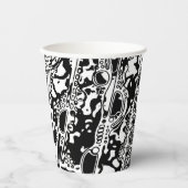 白黒の幾何学的アート25 紙コップ (正面)