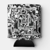 白黒の幾何学的アート25 缶クーラー (裏面)