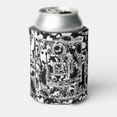 白黒の幾何学的アート25 缶クーラー (缶裏面)