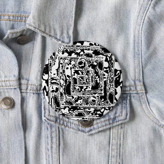 白黒の幾何学的アート25 缶バッジ (インサイチュ)