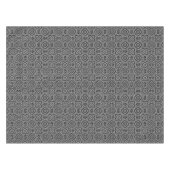 白黒の幾何学的エスニックパターンオーナメント テーブルクロス (正面(横))