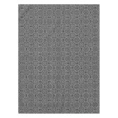 白黒の幾何学的エスニックパターンオーナメント テーブルクロス (正面)