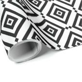 白黒の幾何学的ギフト包装紙 ラッピングペーパー (ロールコーナー)