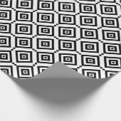 白黒の幾何学的ギフト包装紙 ラッピングペーパー (角)