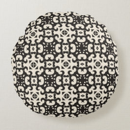 白黒の幾何学的シームレスなパターン投げP ラウンドクッション