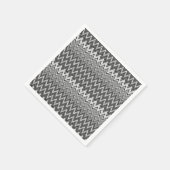 白黒の幾何学的ジグザグパターン スタンダードカクテルナプキン (角)