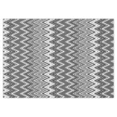 白黒の幾何学的ジグザグパターン テーブルクロス (正面(横))