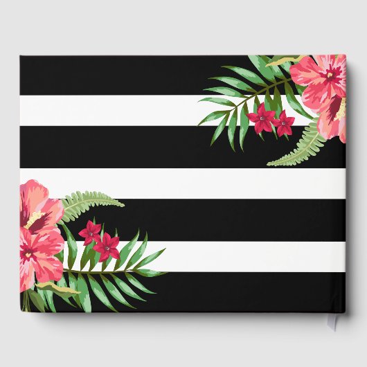 白黒の幾何学的ストライプなグラデーション ゲストブック (裏面)