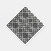 白黒の幾何学的ダイヤモンドパターン スタンダードランチョンナプキン (角)