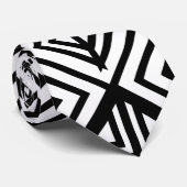 白黒の幾何学的ダイヤモンドパターン ネクタイ (ロール)