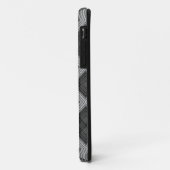 白黒の幾何学的ダイヤモンドパターン Case-Mate iPhoneケース (裏面/左)