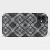 白黒の幾何学的ダイヤモンドパターン Case-Mate iPhoneケース (裏面(横))