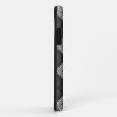 白黒の幾何学的ダイヤモンドパターン Case-Mate iPhoneケース (裏面/右)