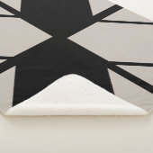 白黒の幾何学的デザイン毛布 シェルパブランケット (3/4)