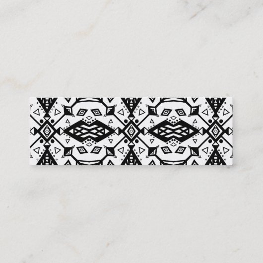 白黒の幾何学的パタモダンーン スキニー名刺 (裏面)