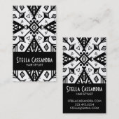 白黒の幾何学的パタモダンーン 名刺 (正面/裏面)