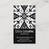 白黒の幾何学的パタモダンーン 名刺 (裏面)