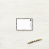 白黒の幾何学的パターモダンン ポストイット (デスク上)