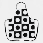 白黒の幾何学的パターン エプロン (正面)