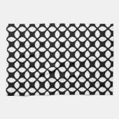 白黒の幾何学的パターン キッチンタオル (横)