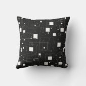 白黒の幾何学的パターン クッション (裏面)