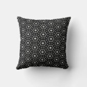 白黒の幾何学的パターン クッション (裏面)