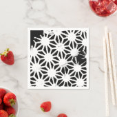 白黒の幾何学的パターン スタンダードカクテルナプキン (インサイチュ)