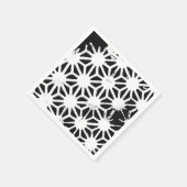 白黒の幾何学的パターン スタンダードカクテルナプキン (角)