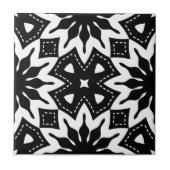 白黒の幾何学的パターン タイル (正面)