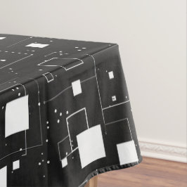 白黒の幾何学的パターン テーブルクロス