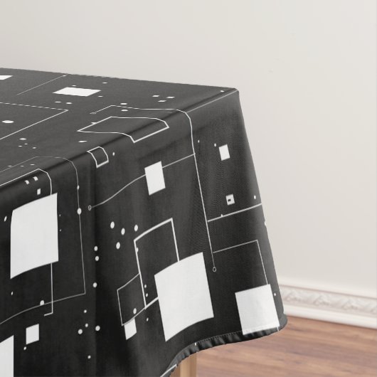 白黒の幾何学的パターン テーブルクロス (インサイチュ)