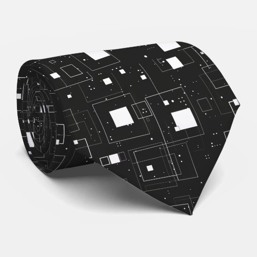 白黒の幾何学的パターン ネクタイ (ロール)