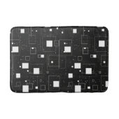 白黒の幾何学的パターン バスマット (正面)