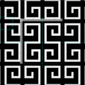 白黒の幾何学的パターン ファブリック (タイル)