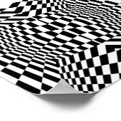 白黒の幾何学的パターン ポスター (角)