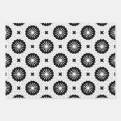 白黒の幾何学的パターン ラッピングペーパーシート (正面3)