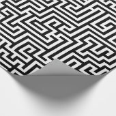 白黒の幾何学的パターン ラッピングペーパー (角)
