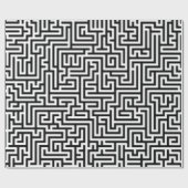 白黒の幾何学的パターン ラッピングペーパー (フラット)